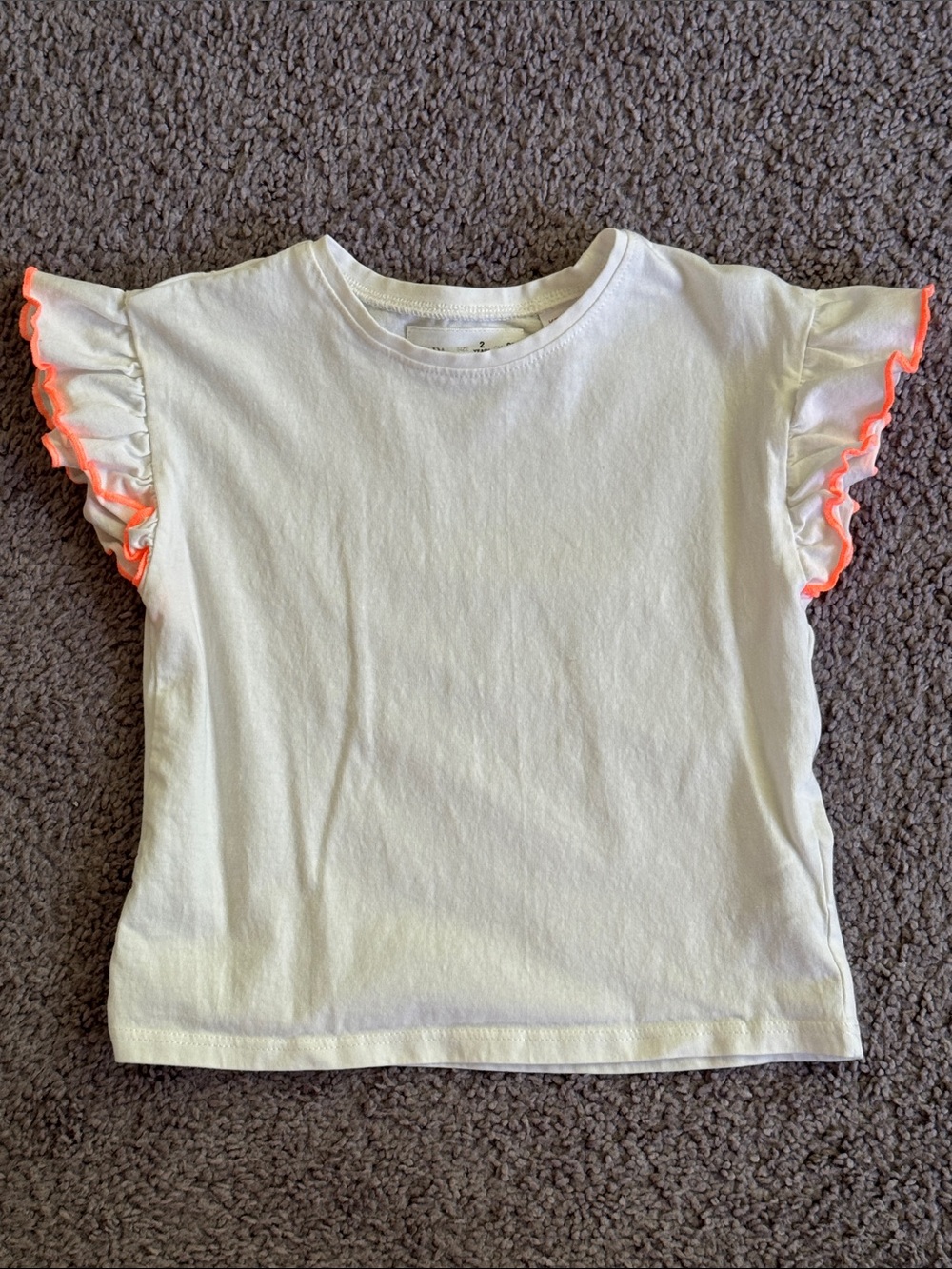 Zara Pipe Ruffles Top in White - 2T (Never Worn)